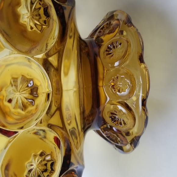 L.E. Smith Moon & Stars Amber Glass Basket - Picture 8 of 16